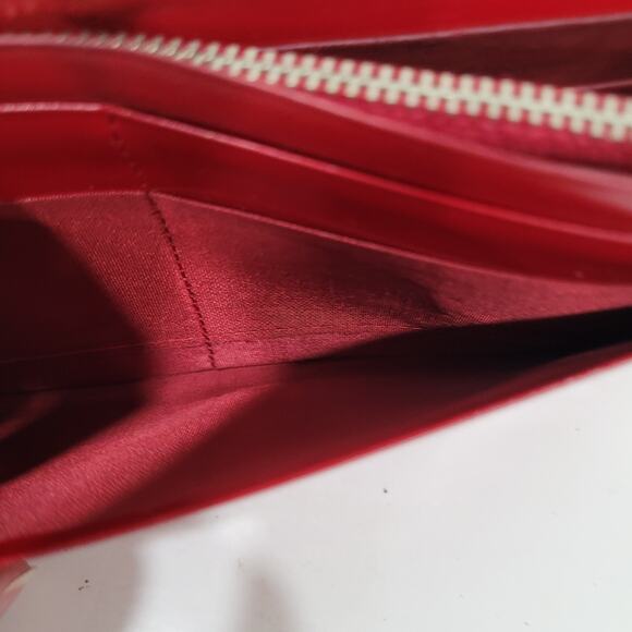 Burberry Leather Wallet Red Clutch Logo Large Nova Designer Vintage Folding Fair - Picture 8 of 13